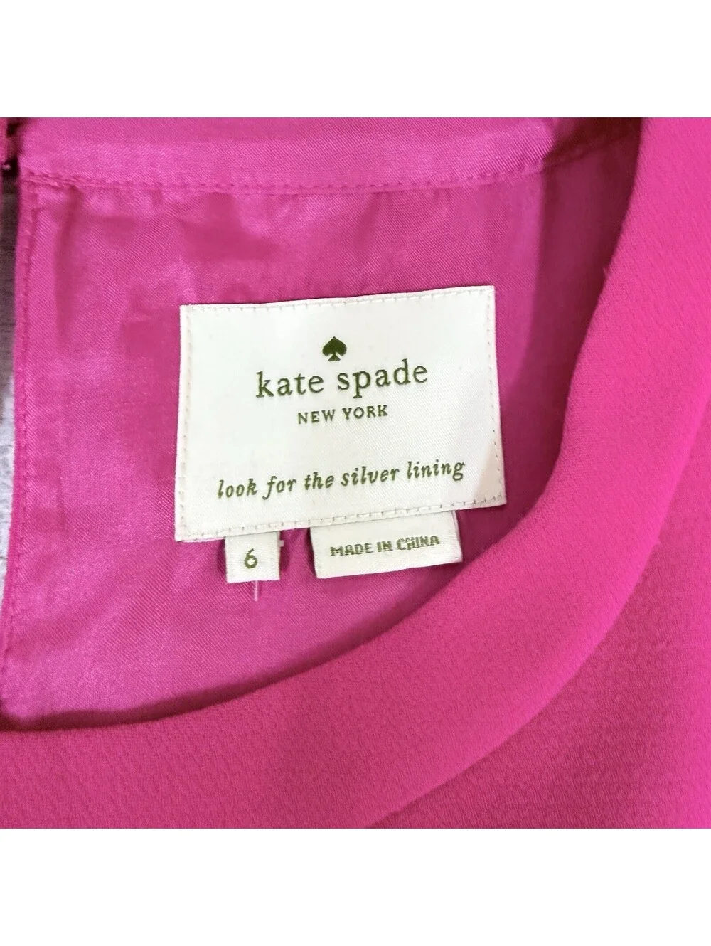 Kate Spade Dress 6 Pink Fuchsia Fancy Meeting You Sweetheart Scallop Demi Shift